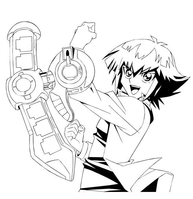 coloriage yugioh jaden victorieux